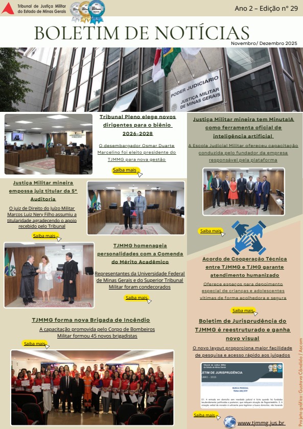TJMMG lança últimas edições do Boletim de Notícias em 2025