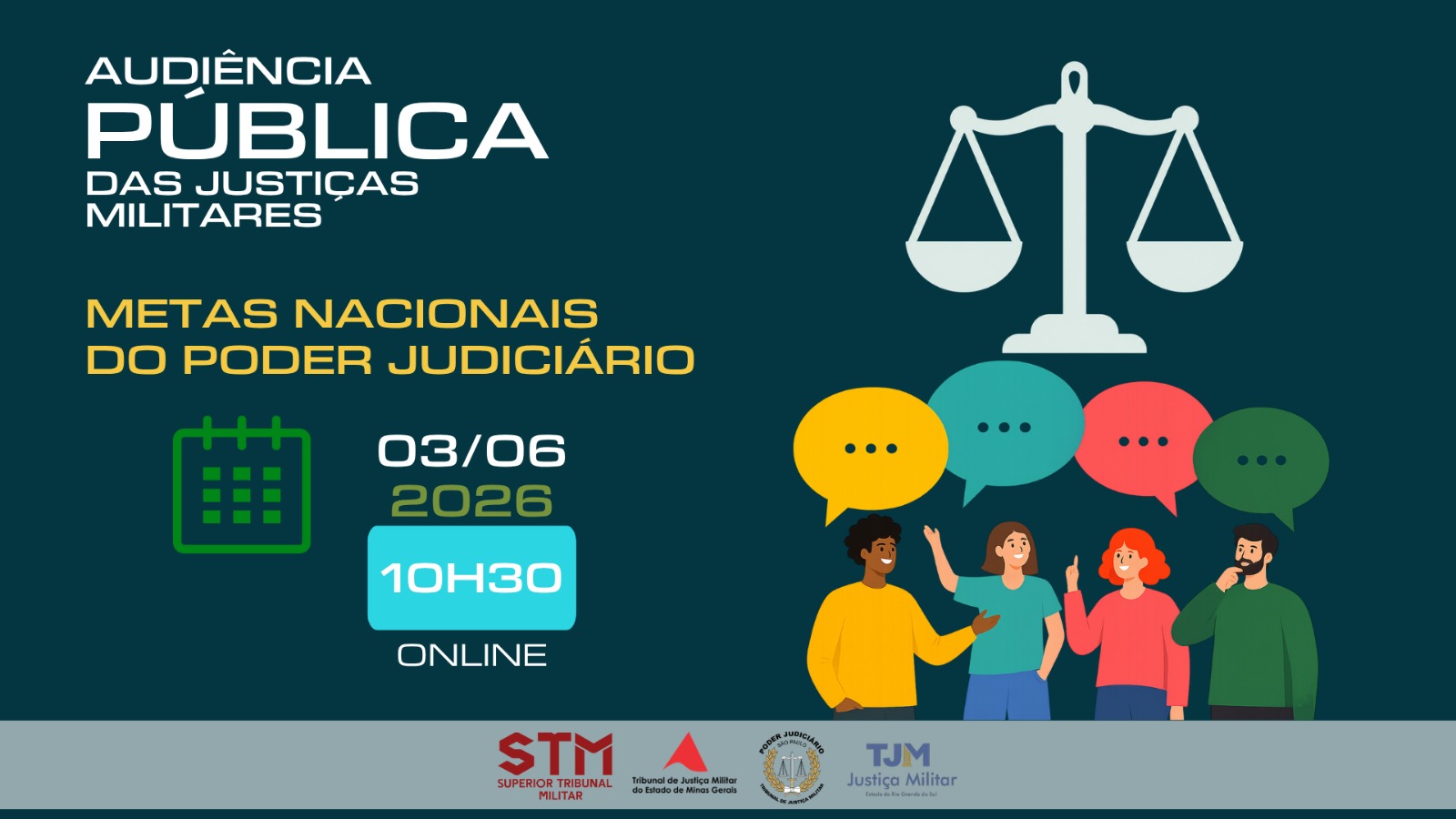 Tribunais de Justiça Militar promovem audiência pública para elaboração de metas nacionais do Judiciário para 2027
